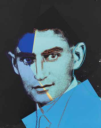 弗朗茨·卡夫卡（二十世纪犹太人十幅肖像），1980年。-安迪·沃霍尔。