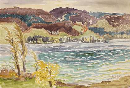 1944年康斯坦斯湖的秋天风景。-奥托·迪克斯