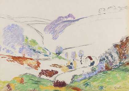 La Creuse风景，UM 1915年。-让-巴蒂斯特·阿曼德·纪尧明