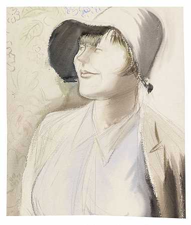 玛丽安·米特·胡特，1932/33。-卡尔·哈布奇