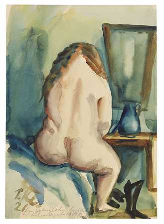 1921年，女性裸背内饰。-保罗·克利施密特