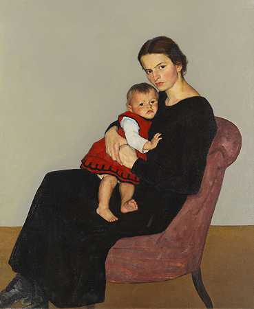 克莱尔·梅拉德和女儿玛丽亚，1920年。-威利·梅拉德