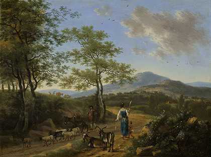 Willem de Heusch的《意大利风景与牧民》