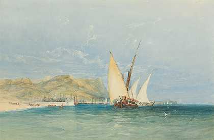 詹姆斯·霍兰德的《海岸风光与帆船》