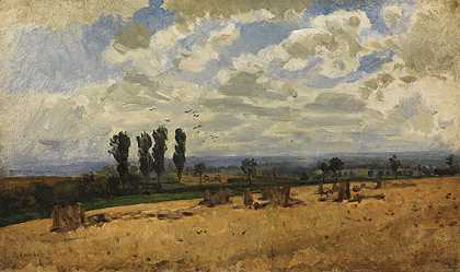 风景，1880年。-卡尔·布霍尔茨