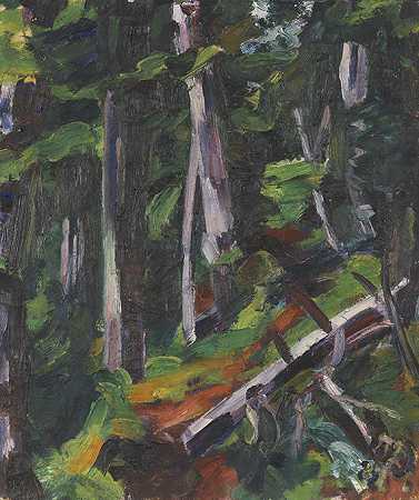 森林，1922年。-沃尔特·雅各布