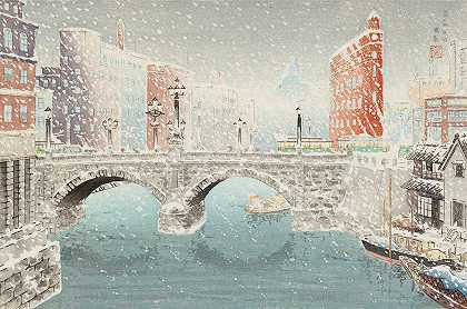 《雪下的日本桥》（Yuki no nihonbashi）作者：坂奈