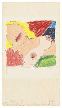 裸体绘画版画素描，1979年。-汤姆·韦塞尔曼