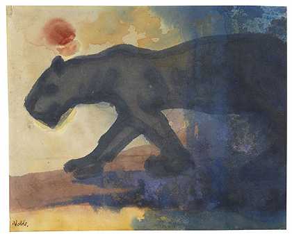 《潜行的黑豹》，1923/24。-埃米尔·诺德