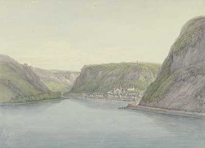 “莱茵河谷的景色，右图圣戈阿尔，克里斯蒂安·格奥尔格·舒茨老人