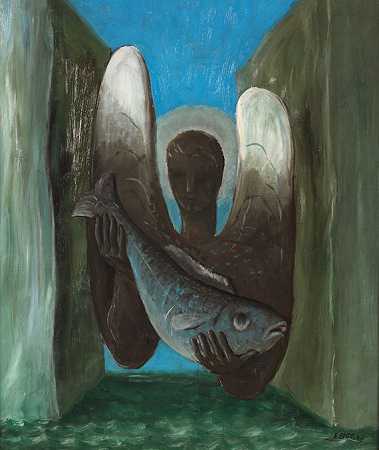 《天使与鱼》，1993年。-埃德加·恩德