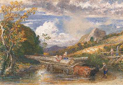 塞缪尔·帕尔默的《穿越溪流的木材货车》