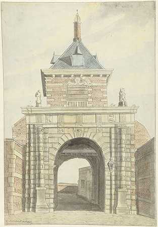 雅各布斯·安德烈亚斯·克雷森（Jacobus Andreas Crescent）在阿尔克马尔（Alkmaar）、范·沃伦（van voren）拍摄的老佛里舍·波特（Vriesche Poort）的作品