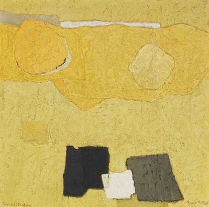 构图（用黄色向班德拉致敬），1968年。-弗朗西丝·鲍特