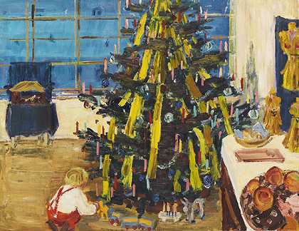 工作室里的圣诞节，嗯，1941年。-Arnold Balwé