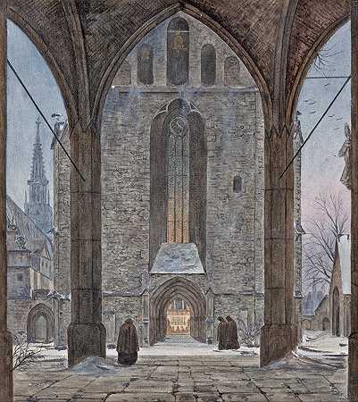 恩斯特·费迪南德·奥姆的《冬天的大教堂》