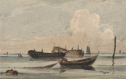弗朗索瓦·路易斯·托马斯·弗朗西娅的《平静海上的船》