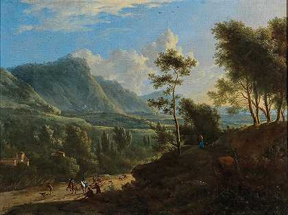 Frederick de Moucheron的《意大利风景与狩猎》