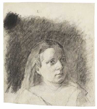 少女肖像，1876年。-保罗·高更