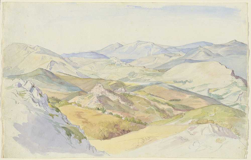 路德维希·德勒《从西维特拉看萨宾山和罗卡·桑托·斯特凡诺》
