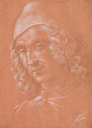 Domenico Ghirlandaio的《戴帽子的男人的头像》