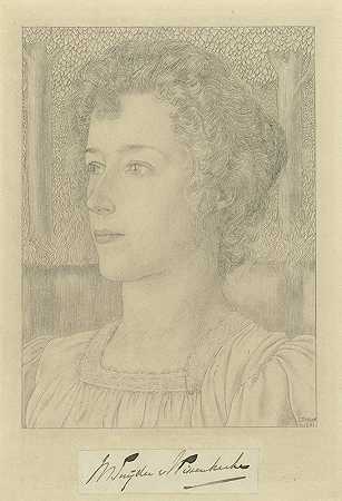 扬·托罗普（Jan Toorop）的《M.Snijder van Wissenkerke小姐的肖像，背景是一片绿树成荫的草地》