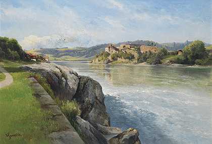 卡尔·弗朗茨·伊曼纽尔·豪诺德《河岸上的城堡废墟》