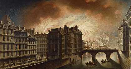 “1772年，尼古拉斯·让·巴蒂斯特·拉古内（Nicolas Jean-Baptiste Raguenet）烧毁了Hôtel Dieu