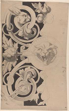 阿尔弗雷德·乔治·史蒂文斯的《猫、兔子和鹅头装饰设计》