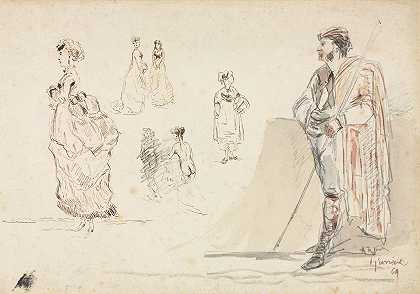 阿尔方斯·玛丽·德·诺伊维尔的人物草图