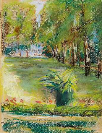 马克斯·利伯曼（Max Liebermann）的《从阳台向东看艺术家的花园》（The Artist's Garden）