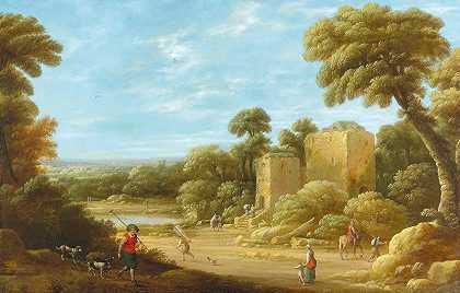 Joost Cornelisz Droochsloot的《废墟前的人物风景》