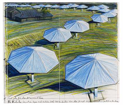 雨伞。日本和美国西部项目，1986年。-克里斯托