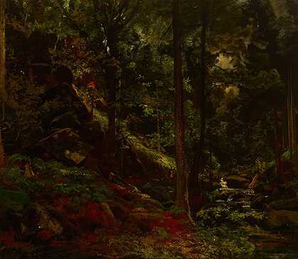 阿道夫·德雷斯勒的《森林中的溪流》