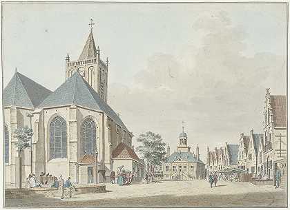 彼得·扬·范利安德（Pieter Jan van Liender）的《弗拉丁根的市场与教堂和市政厅》