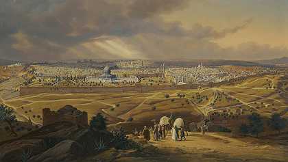 Hubert Sattler《从橄榄山看耶路撒冷》