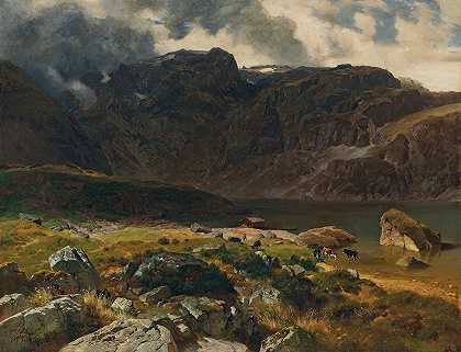 约翰·戈特弗里德·斯蒂芬的《圣加仑阿尔卑斯山》（Der Hintere Murgsee）