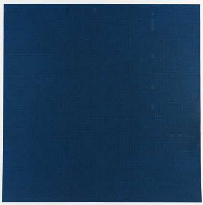 四个方向的线条颜色，黑色边框内（蓝色），1990年。-索尔·莱维特