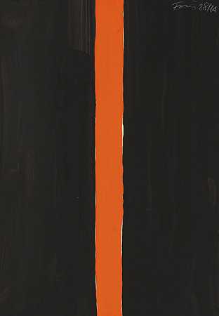 《无题》（黑色配橙色），1988年。-Günther Förg先生