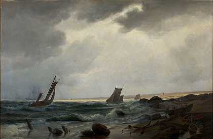 霍尔格·德拉希曼（Holger Drachmann）的《阿尔斯代尔以北的海岸场景》