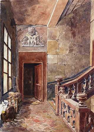 “Maison N°27 Rue du Jour，一楼楼梯平台，作者：Henri Berttout