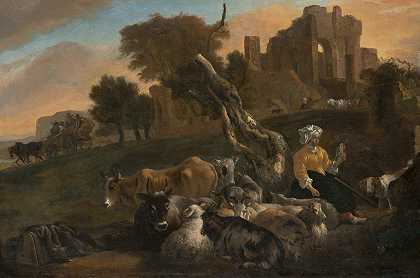 Jan Baptist Weenix的《牧羊女的风景》