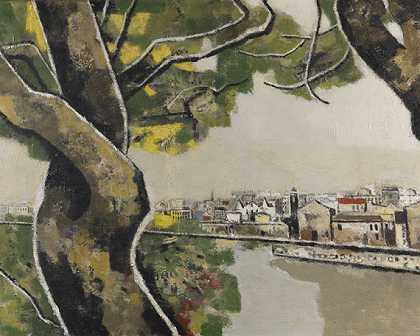 树与海之城，约1931/1934年。-弗朗茨·泽弗·富尔
