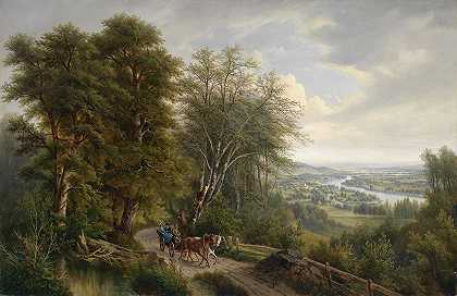 Josef Burgaritzky的《多瑙河风景与努ß多夫美景》