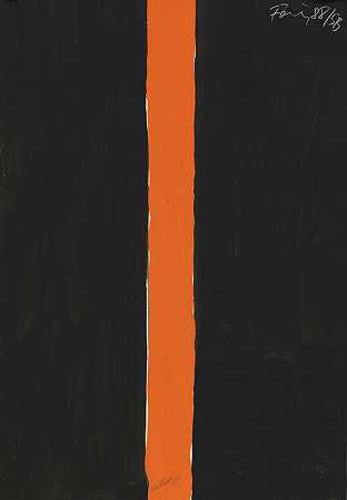 无标题（5B，黑色和橙色），1988年。-Günther Förg先生