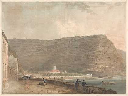 塞缪尔·戴维斯（Samuel Davis）的《群山环绕的英国海岸定居点》