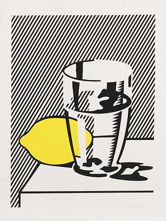 《无题》（《柠檬和玻璃的静物》），1974年。-罗伊·利希滕斯坦