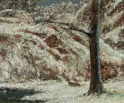 古斯塔夫·库尔贝（Gustave Courbet）的《在森林里的雪地里小鹿》