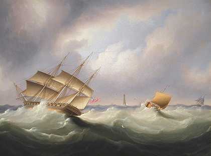 詹姆斯·爱德华·巴特斯沃思的《灯塔外的护卫舰》