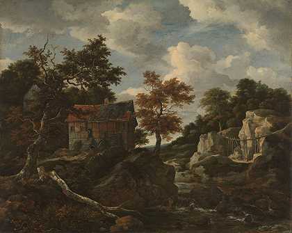 雅各布·范·鲁伊斯代尔的《岩石风景》